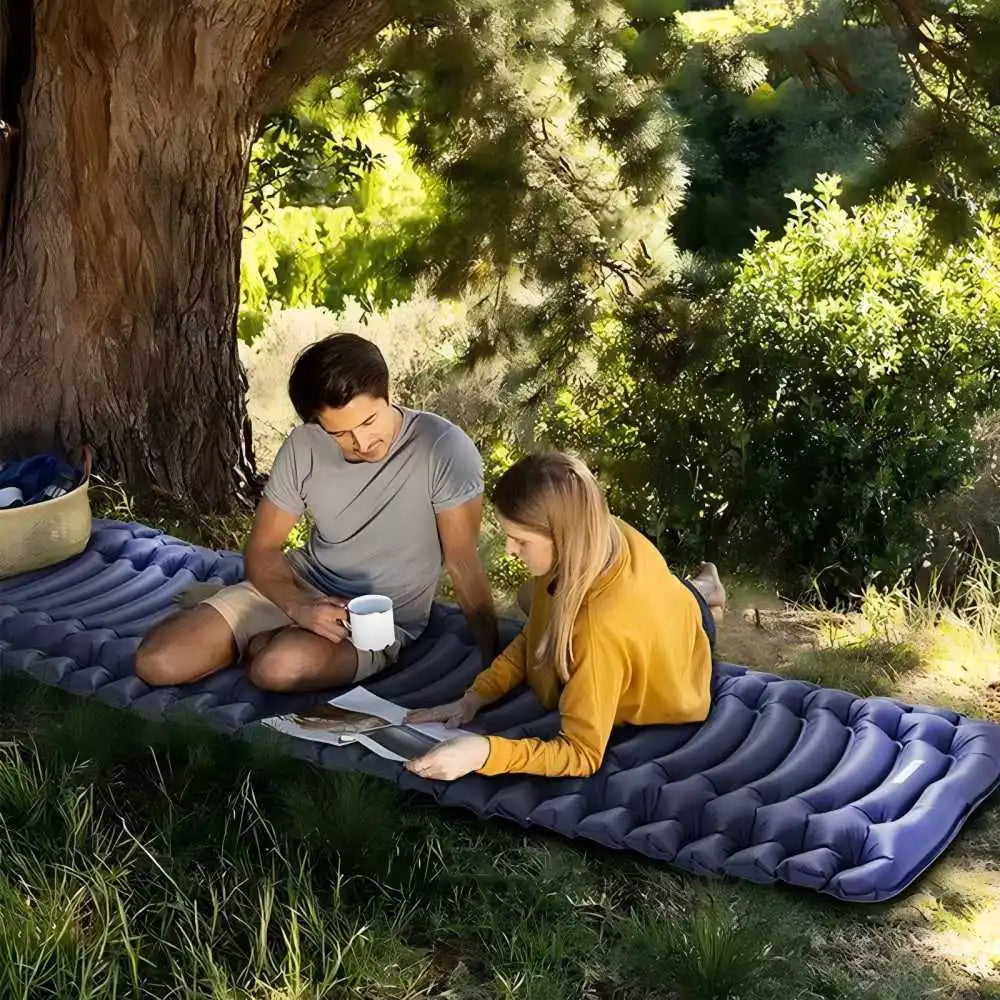 By Inflating Outdoor Sleeping Mat With Built In Pillow