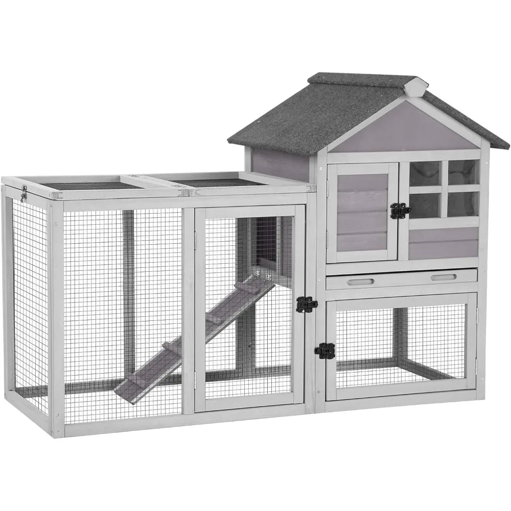 Outdoor Adventures Hub Rabbit Hutch Indoor Run With Tray