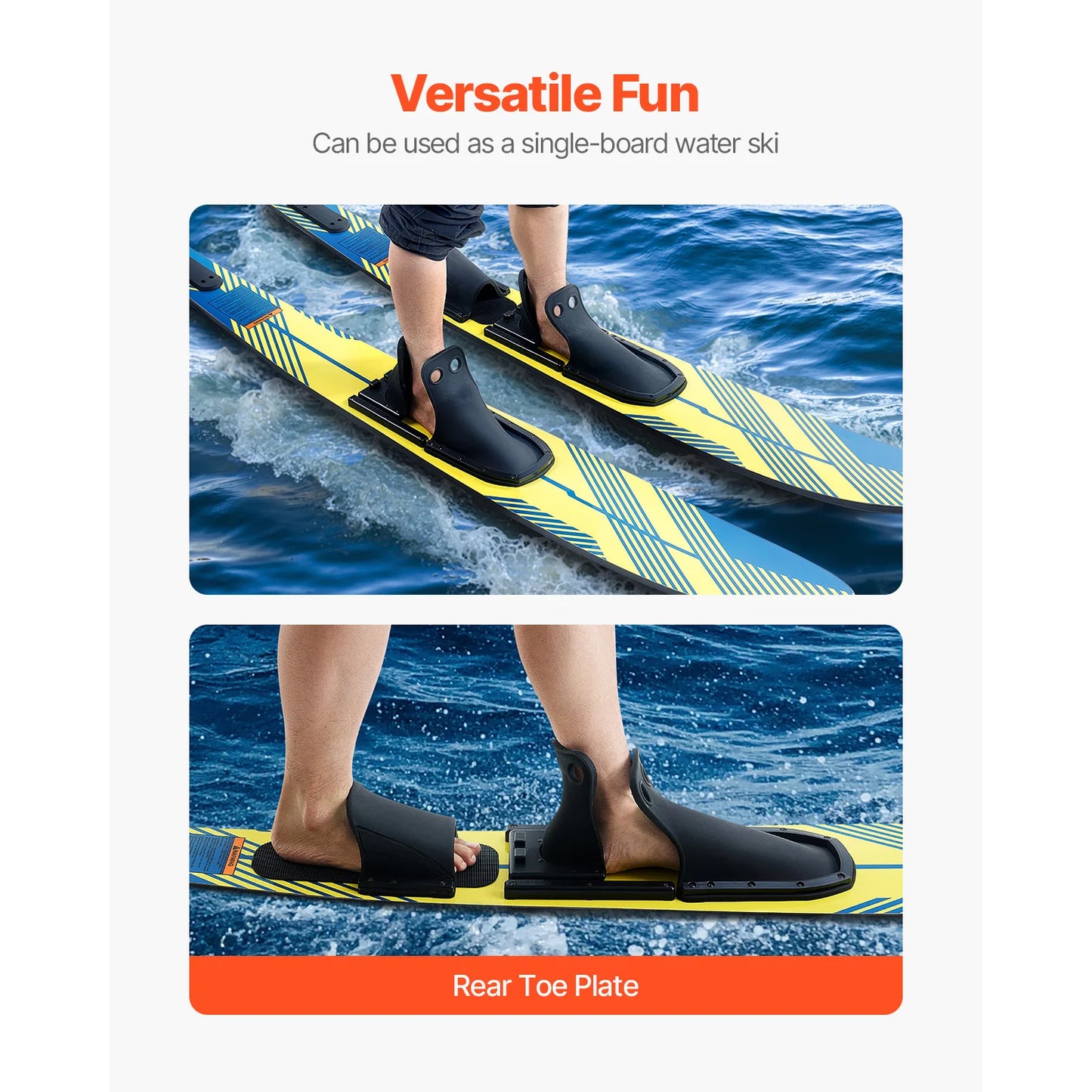 VEVOR Water Skis With Adjustable Horseshoe Bindings