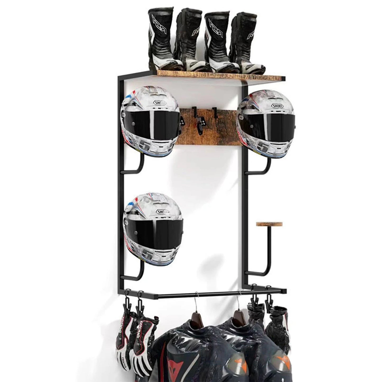 Guangdong CN Motorcycle Helmet Wall Mount Rack With 4 Hooks