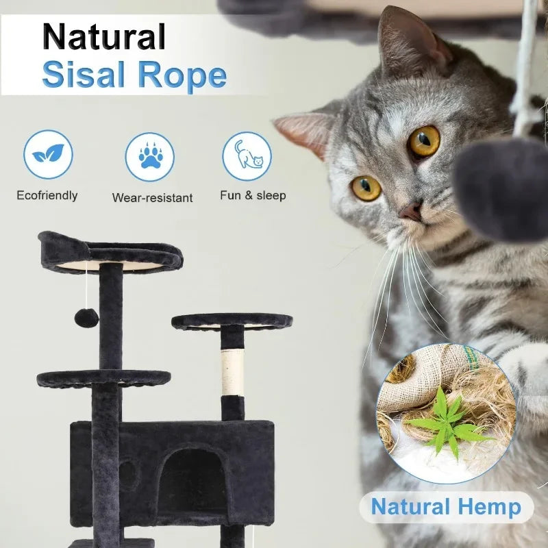 Durable Multi-Level Cat Scratching Post and Jumping Platform