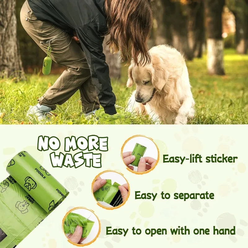 Dog Litter Dog Poop Bags with Dispenser and Leash Clip