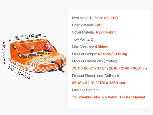 Outdoor Adventures Hub SucceBuy Towable Tube for Boating