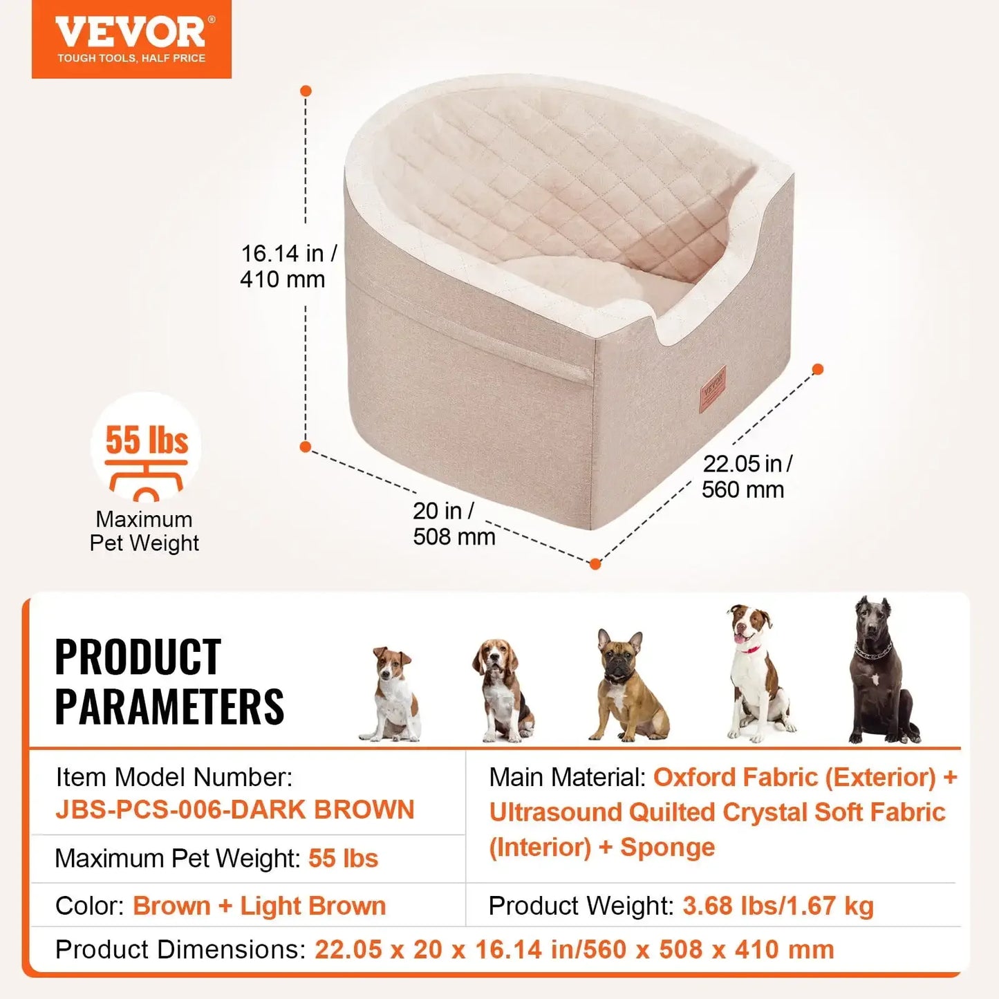 XMSJH Dog Booster Car Seat Pet Safety Travel Carrier