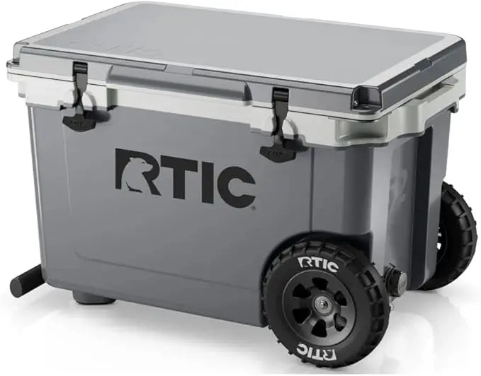 52 Quart Ultra-Light Wheeled Hard Cooler Insulated Portable Ice Chest Box for Beach, Drink, Beverage, Camping, Picnic, Fishing,