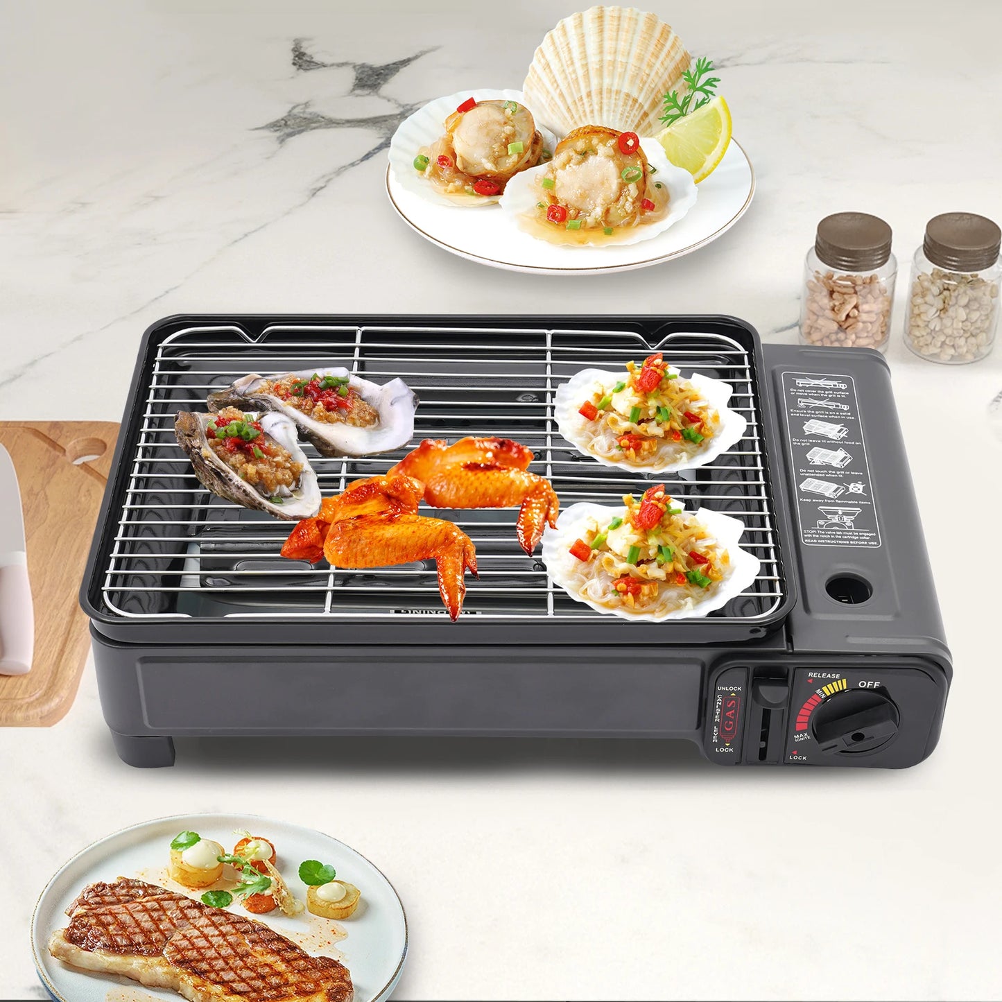 YIYIBYUS Portable BBQ Stove Butane Grill For Camping