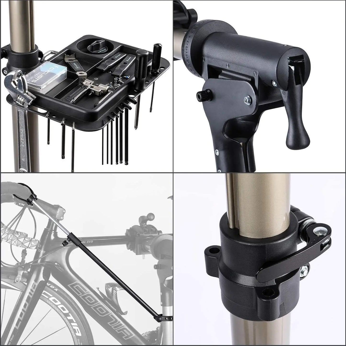 XMSJH Bike Repair Stand Adjustable Aluminum Workshop Rack