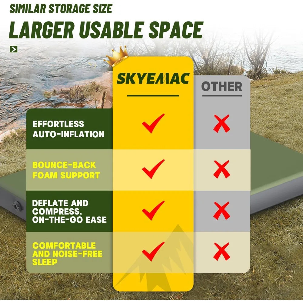 YTYIN Self Inflating Memory Foam Camping Sleeping Pad