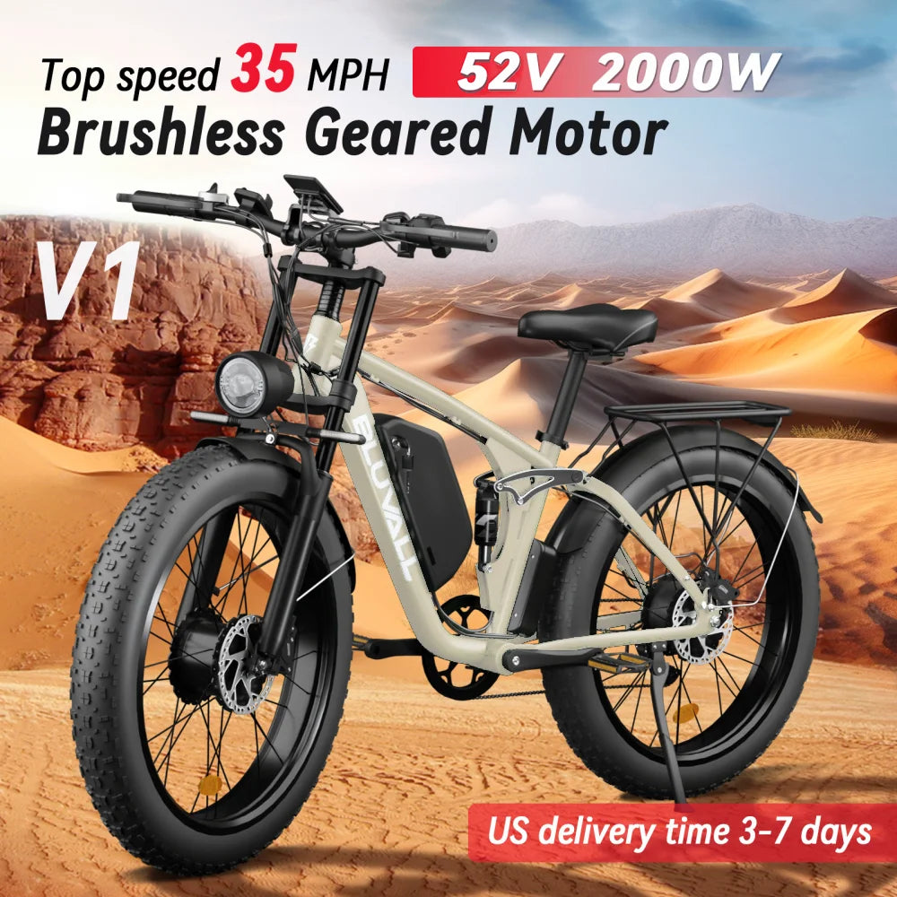 ZEEGR 52V Dual Motor Electric Fat Bike Full Suspension
