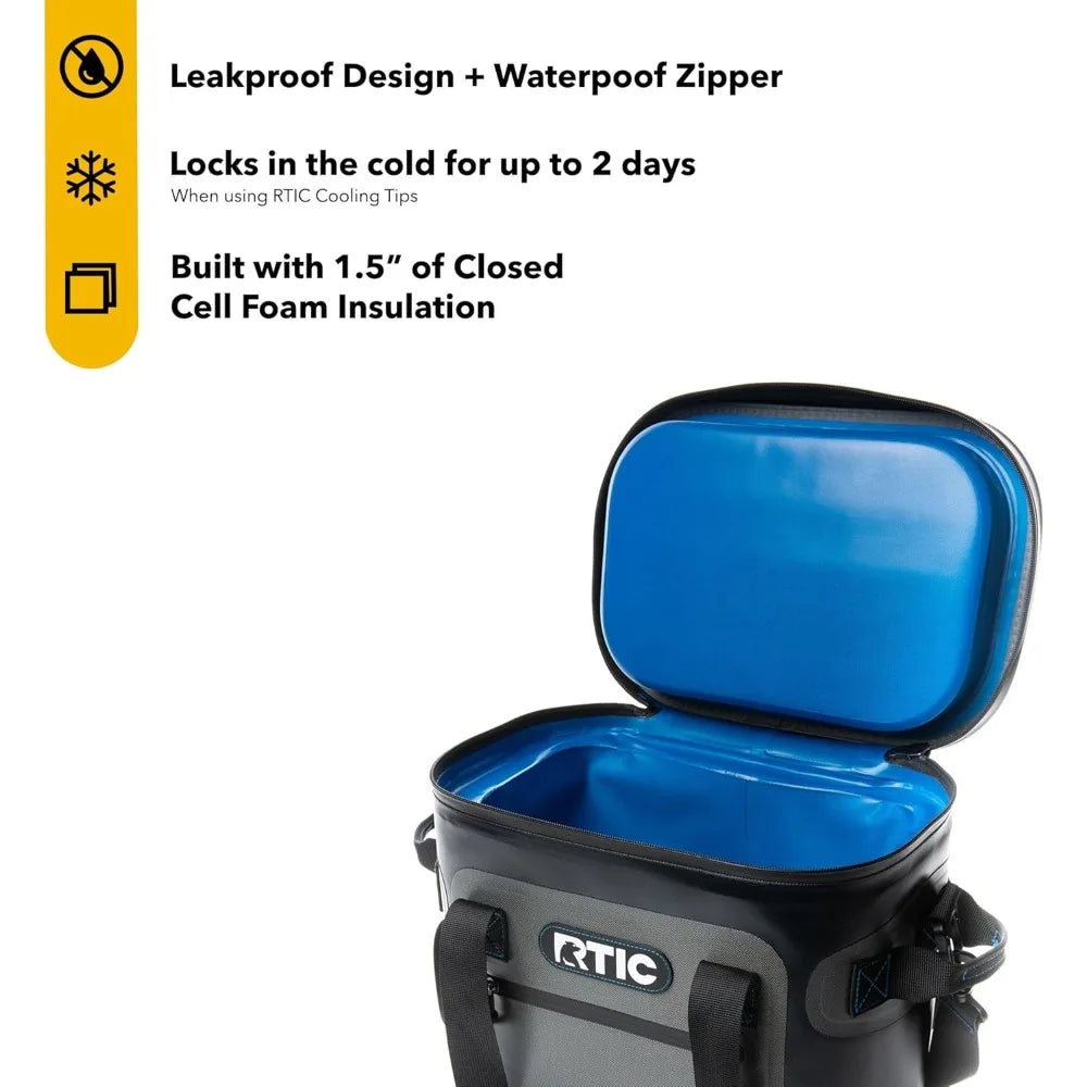Ultra-Tough Soft Cooler 20 Can, Insulated Bag Portable Ice Chest Box for Lunch, Beach, Drink, Beverage, Travel, Camping, Picnic