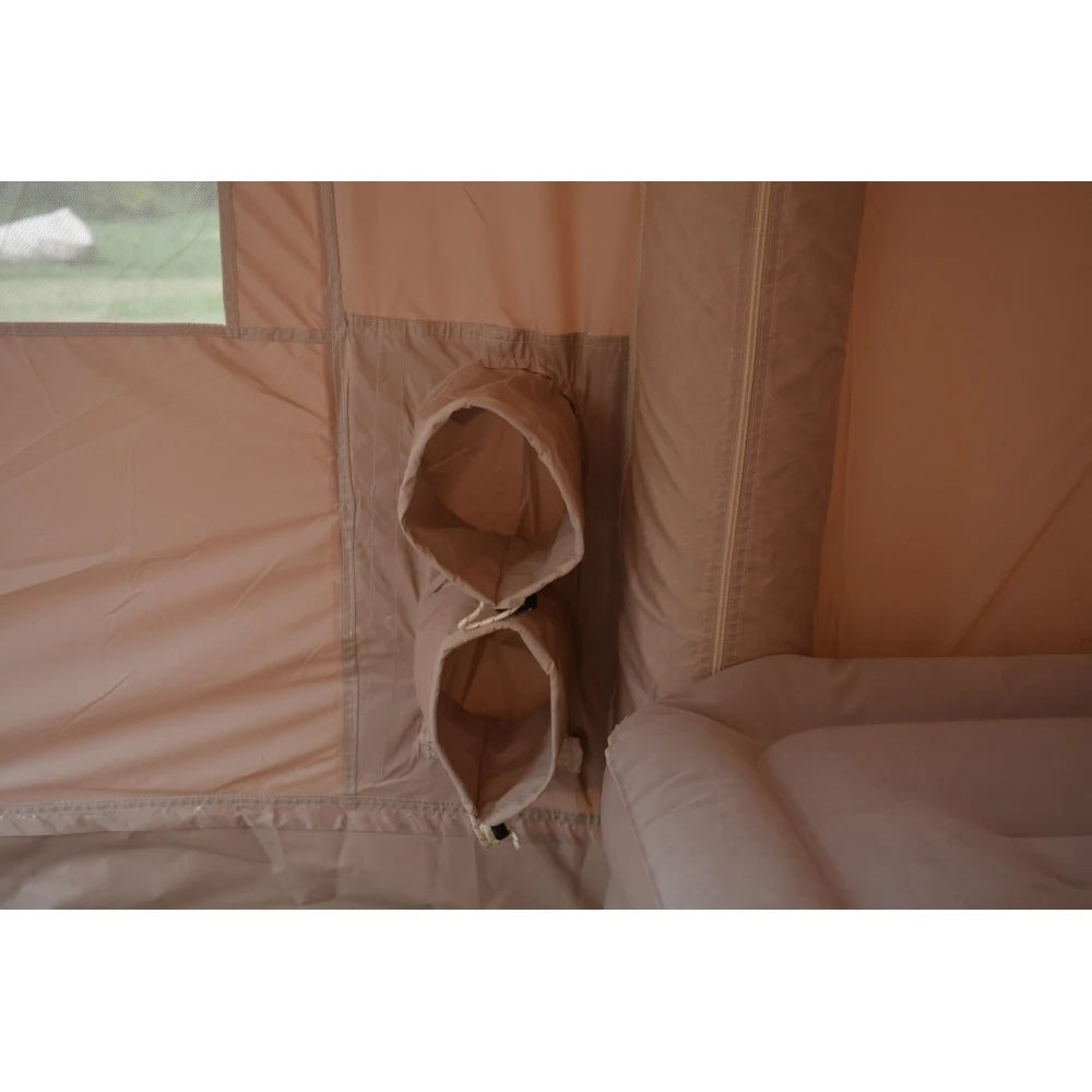 5min Easy Setup Large Inflatable Camping Tent 300D Cotton Fabric Ventilation with Canopy Waterproof Windproof Blow up Tents