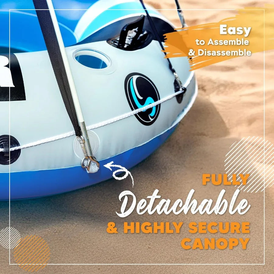 2024 New and Upgraded Sunlite Sports Heavy Duty River Tube Inflatable Premium Water Float to Lounge Above Lake and River Outdoo