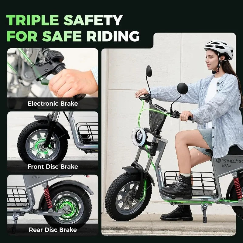 Hign-concerned Electric Scooter For Adults 1200W 38 MPH