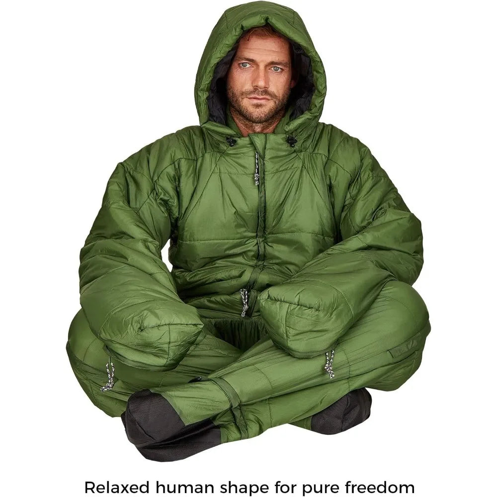 Warm Lightweight Sleeping Bag With Legs And Arms Thinsulate