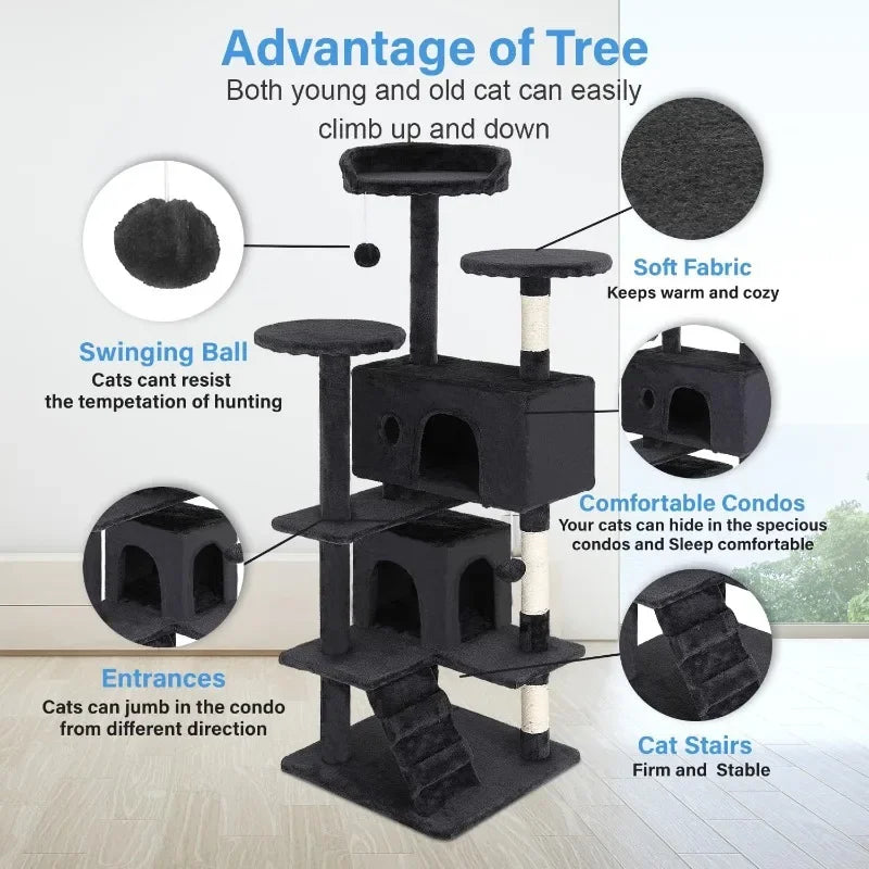 Durable Multi-Level Cat Scratching Post and Jumping Platform