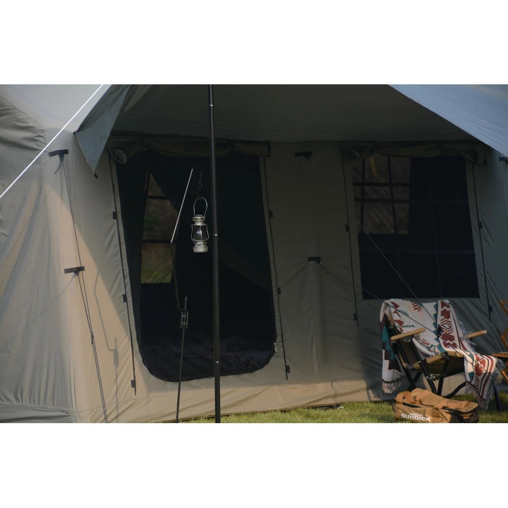5min Easy Setup Large Inflatable Camping Tent 300D Cotton Fabric Ventilation with Canopy Waterproof Windproof Blow up Tents