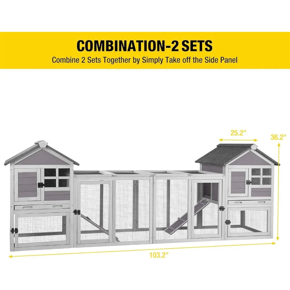Outdoor Adventures Hub Rabbit Hutch Indoor Run With Tray