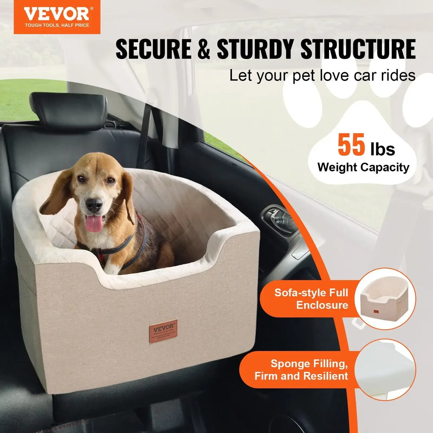 XMSJH Dog Booster Car Seat Pet Safety Travel Carrier