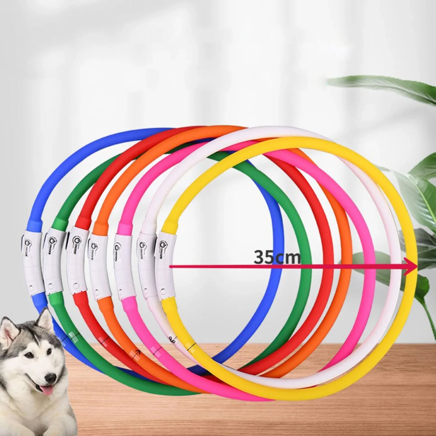 LED Light Dog Collar USB Rechargeable Silicone Waterproof