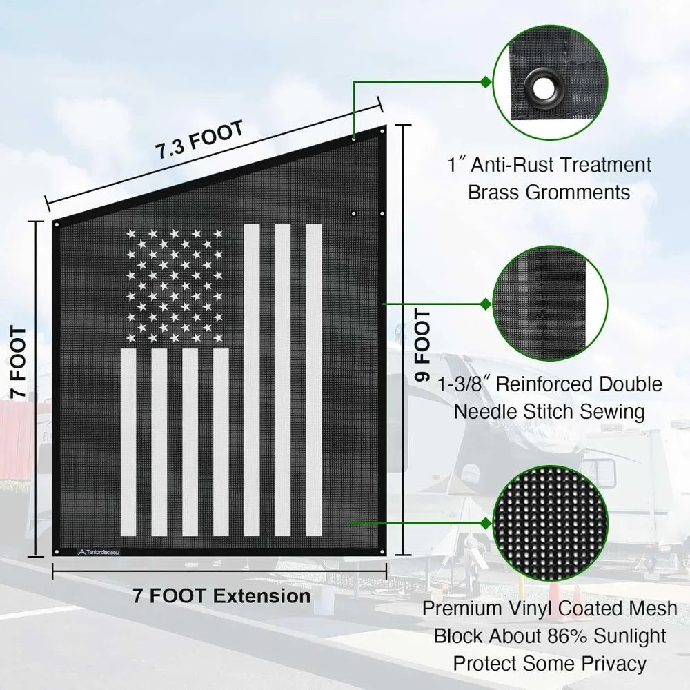 Hign Concerned RV Awning Side Shade Screen For Camping