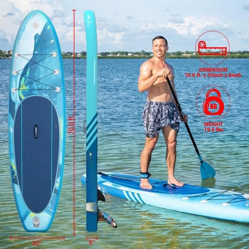 Inflatable Stand Up Paddle Board - Wide Stable Design, Non-Slip Deck for Adults & Youth with Premium Paddle Board Acc