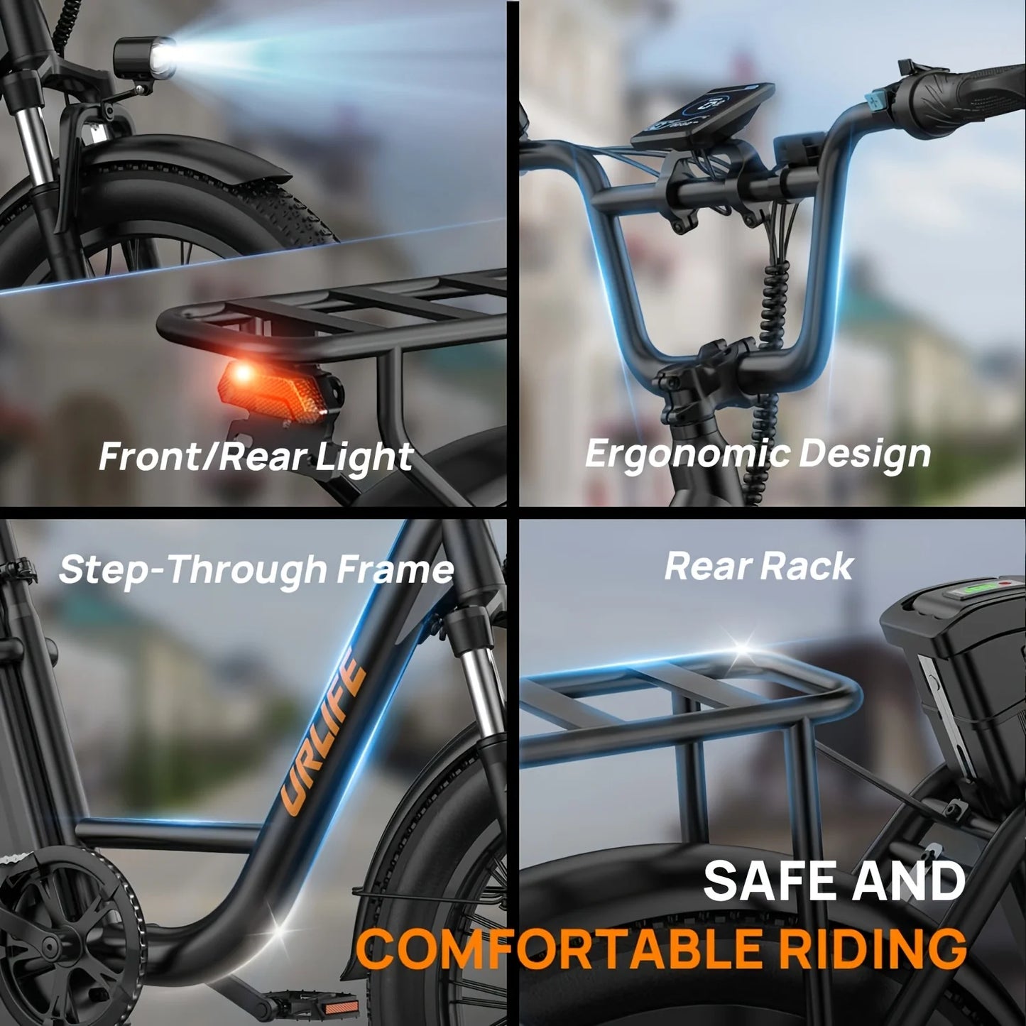URLIFE E20 1000W Fat Tire Electric Bike Removable Battery