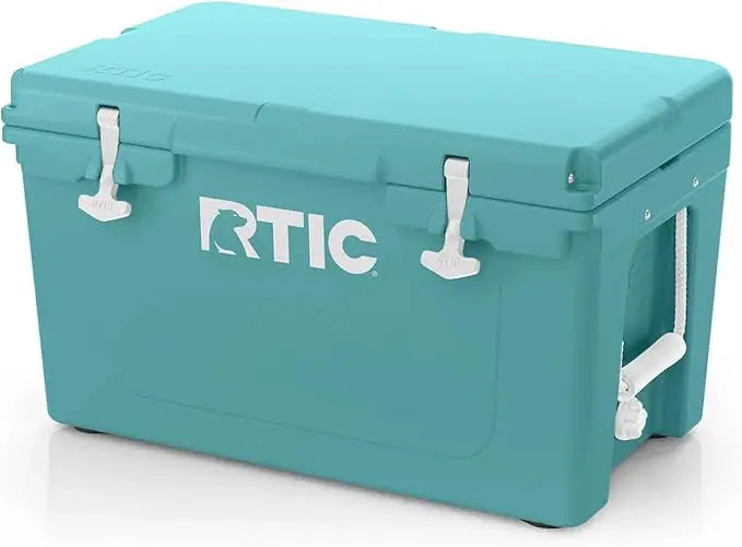 65 QT Ultra-Tough Cooler Hard Insulated Portable Ice Chest Box for Beach, Drink, Beverage, Camping, Picnic, Fishing, Boat, Barb