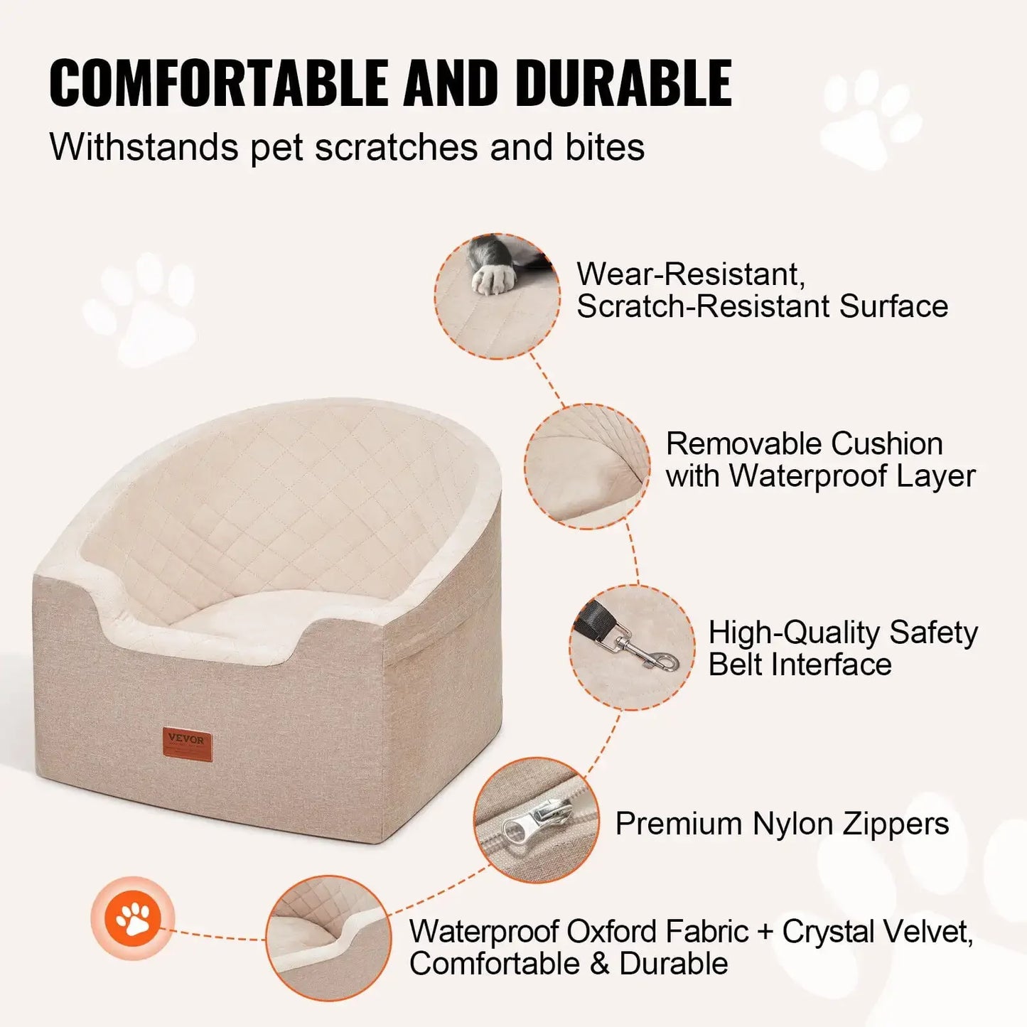 XMSJH Dog Booster Car Seat Pet Safety Travel Carrier