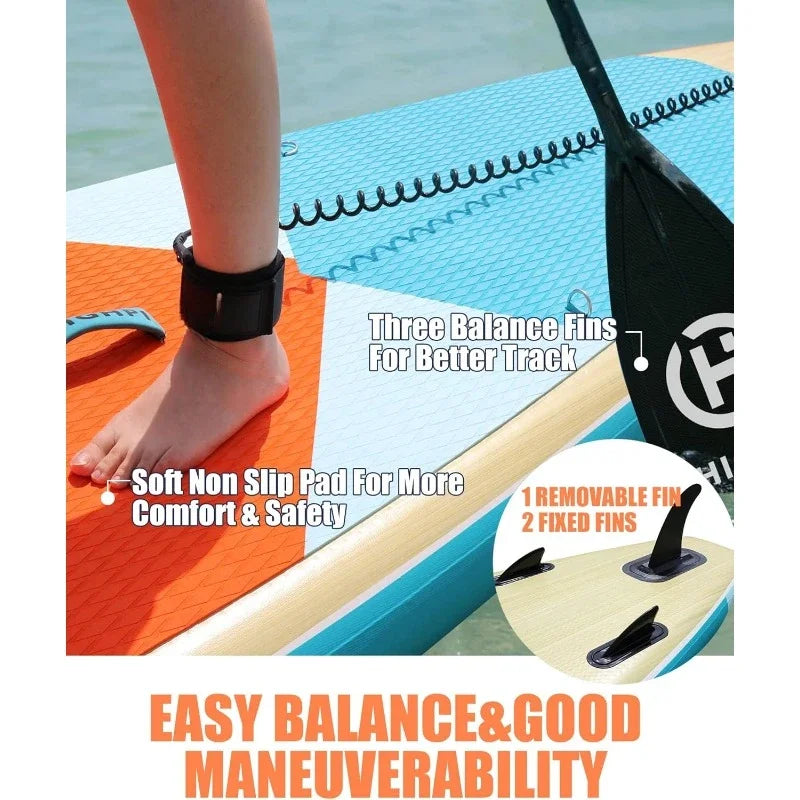 Hot Sale.Inflatable Stand Up Paddle Board 11'x33''x6''W Premium SUP Accessories,Backpack,Wide Stance,Surf Control, Non-Slip Deck