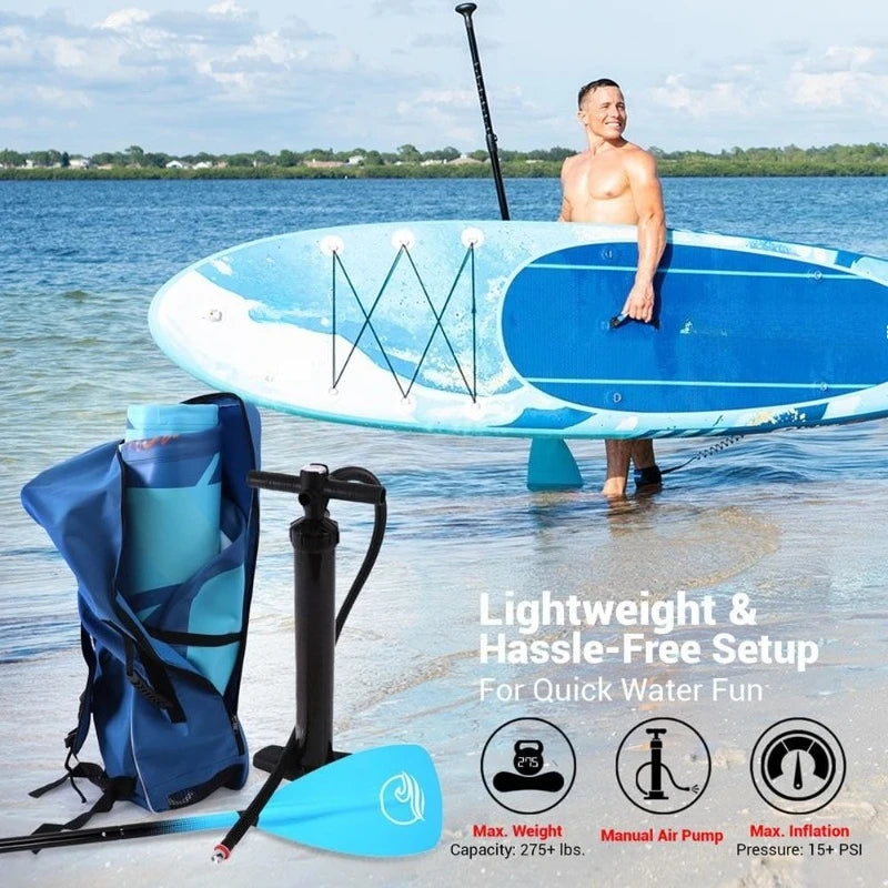 Inflatable Stand Up Paddle Board - Wide Stable Design, Non-Slip Deck for Adults & Youth with Premium Paddle Board Acc
