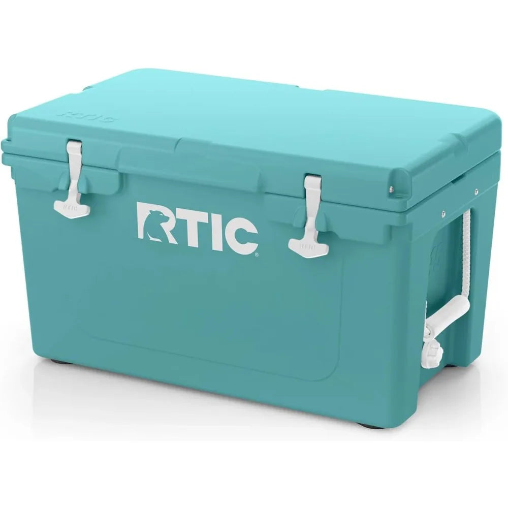 65 QT Ultra-Tough Cooler Hard Insulated Portable Ice Chest Box for Beach, Drink, Beverage, Camping, Picnic, Fishing, Boat, Barb