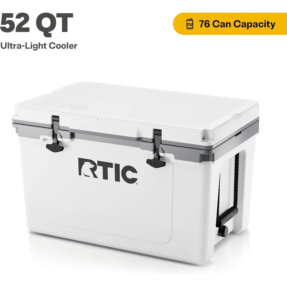 Ultra-Light 52 Quart Hard Cooler Insulated Portable Ice Chest Box for Beach, Drink, Beverage, Camping, Picnic, Fishing, Boat, B