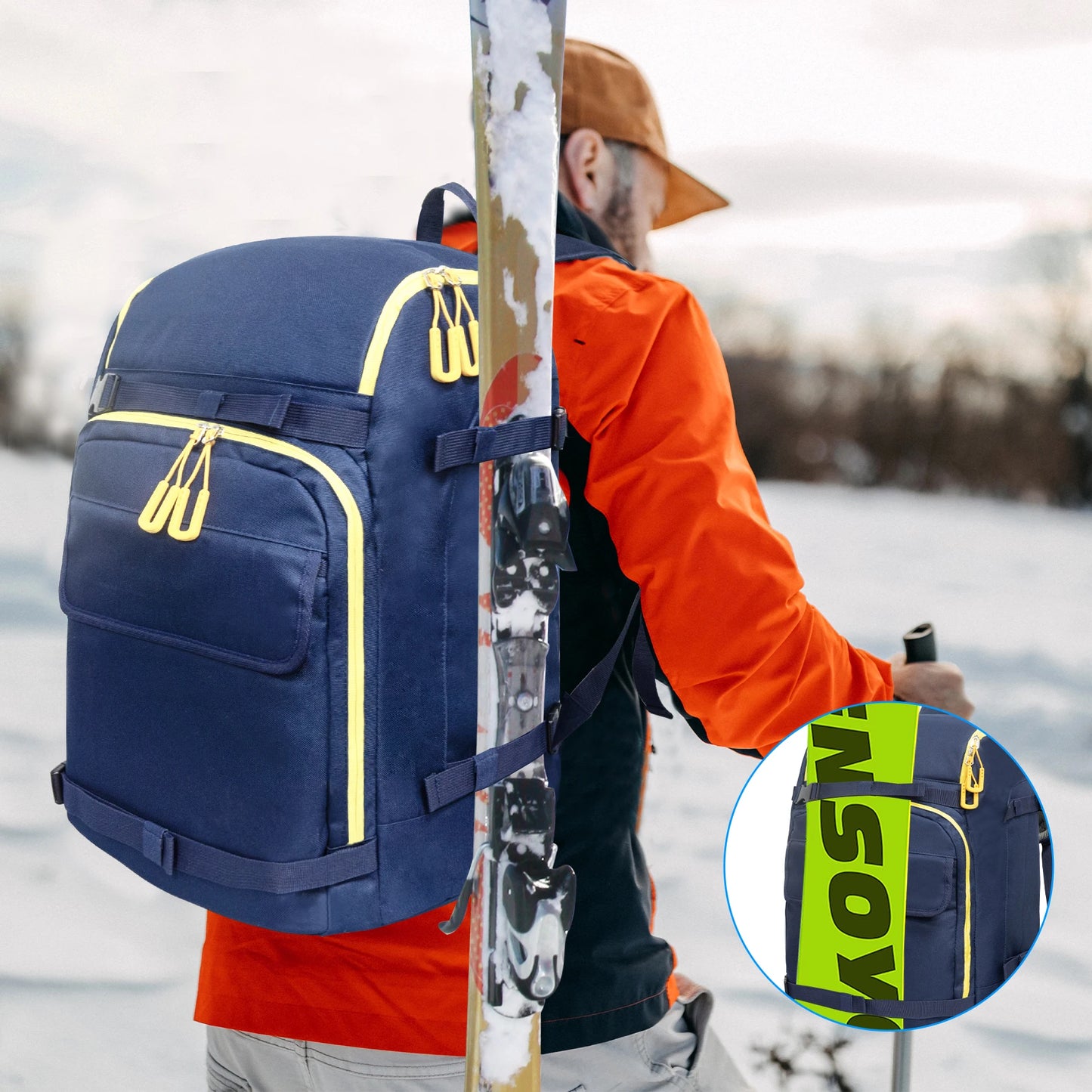 West Tune Ski Boot Bag Outdoor Travel Backpack High Capacity