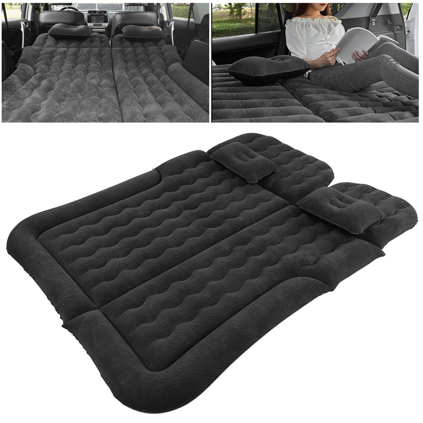Decdeal 2 In 1 SUV Inflatable Car Mattress PVC Travel Bed