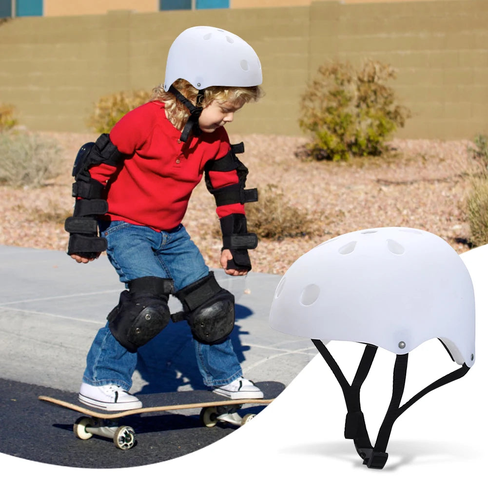 7Pcs/Set Kids Safety Helmet Knee Elbow Pad Set Kids Protective Gear Set for Bicycle Cycling Skateboard Scooter Skating