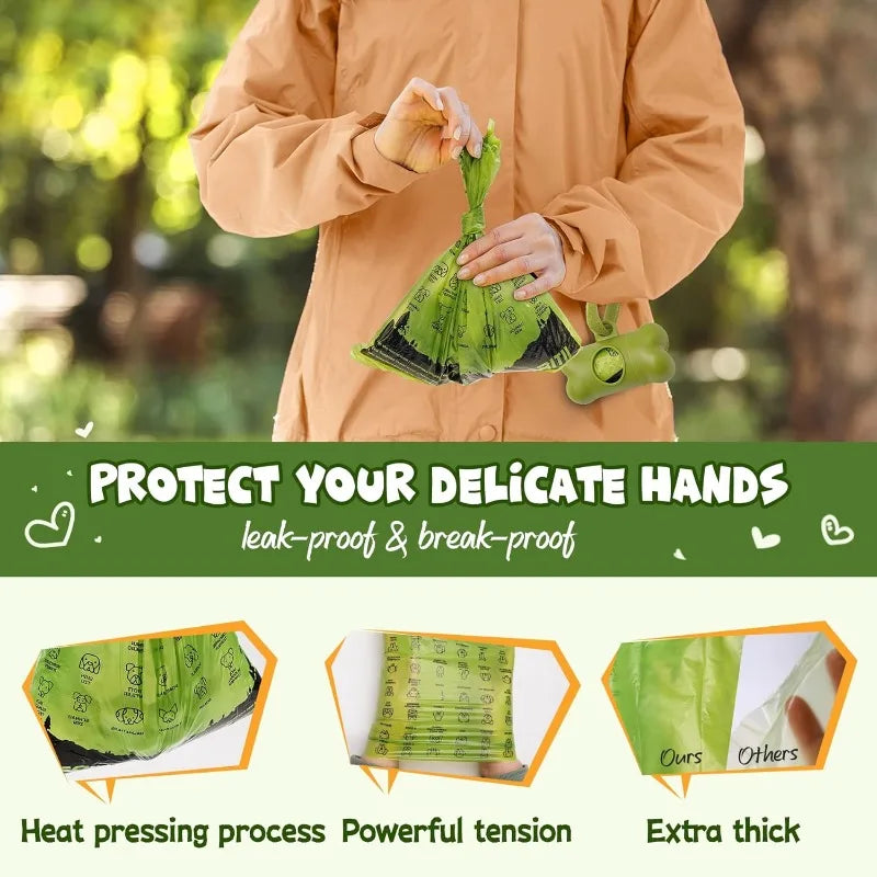 Dog Litter Dog Poop Bags with Dispenser and Leash Clip