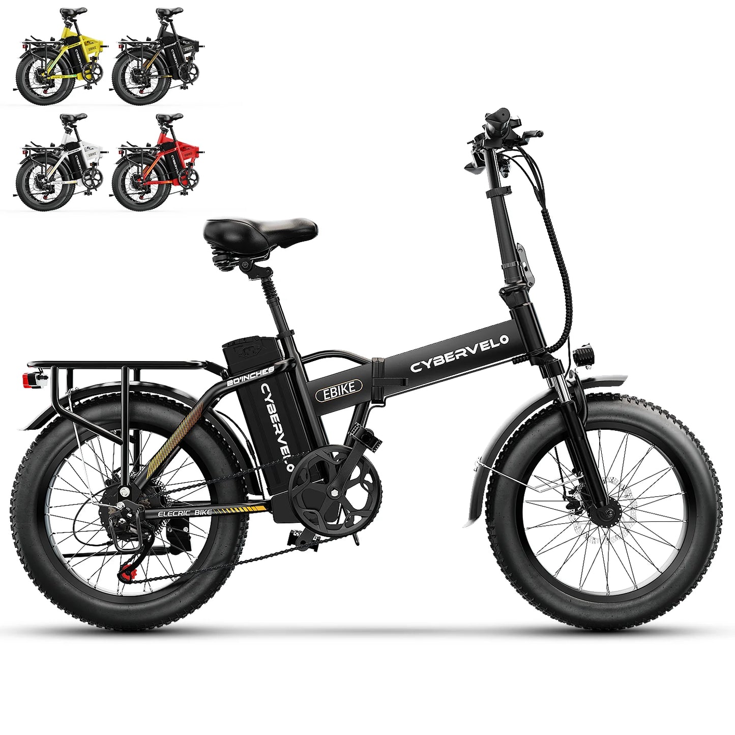 Cybervelo 1000W Folding Electric Bike With Large Battery