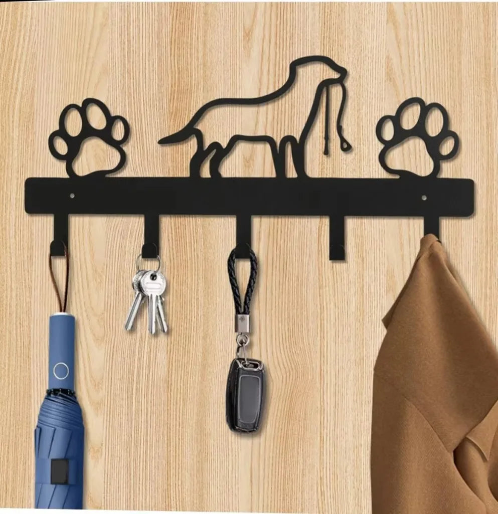 HELLOYOUNG Metal Paw Wall Rack With Five Hooks For Home