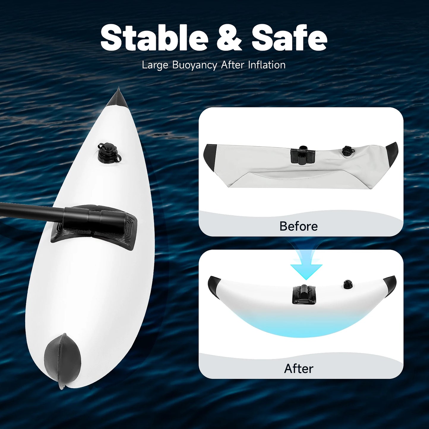Kayak Canoe Outrigger Stabilizer PVC Inflatable Pontoon Fishing Float Tube Kit