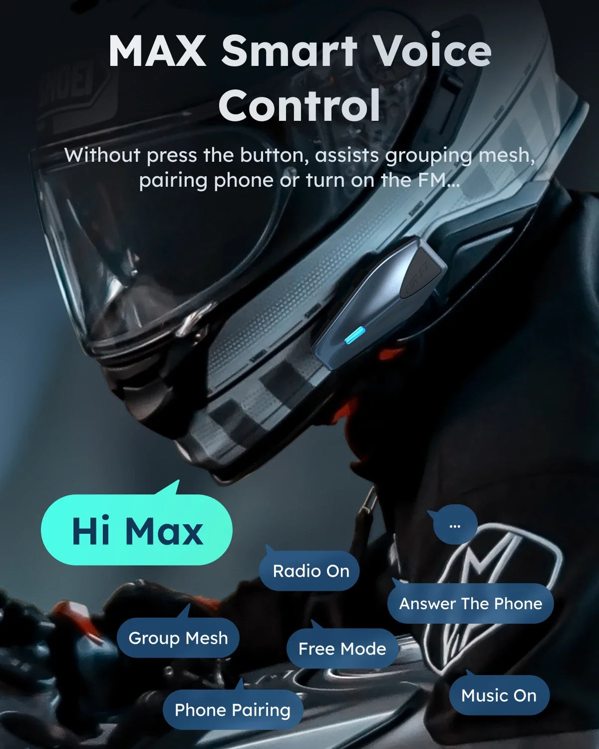 ASMAX S1 Bluetooth Intercom for Motorcycle and ATV