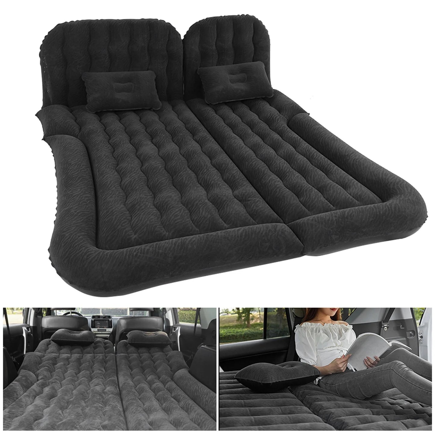 Decdeal 2 In 1 SUV Inflatable Car Mattress PVC Travel Bed