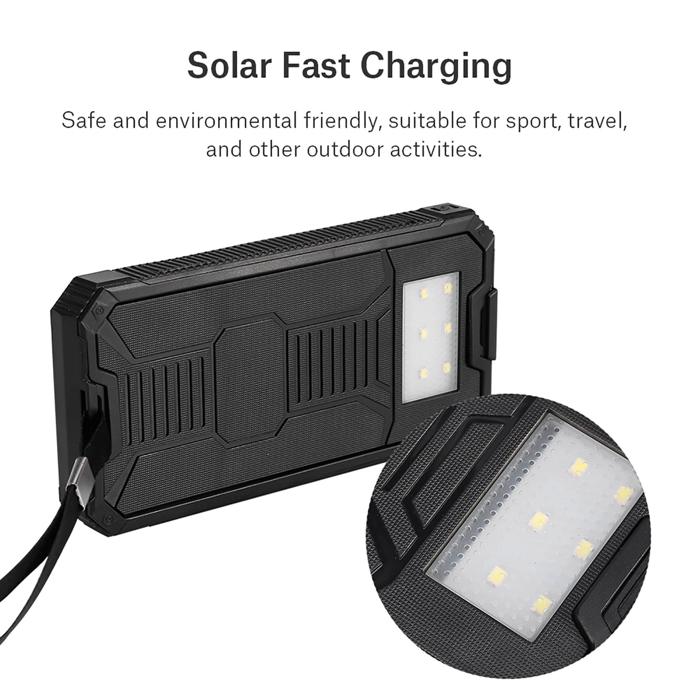 Hilitand Solar Power Bank 20000mAh Dual USB Fast Charge