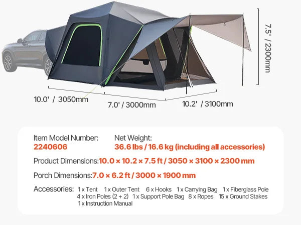 Outdoor Adventures Hub SucceBuy SUV Tent Waterproof