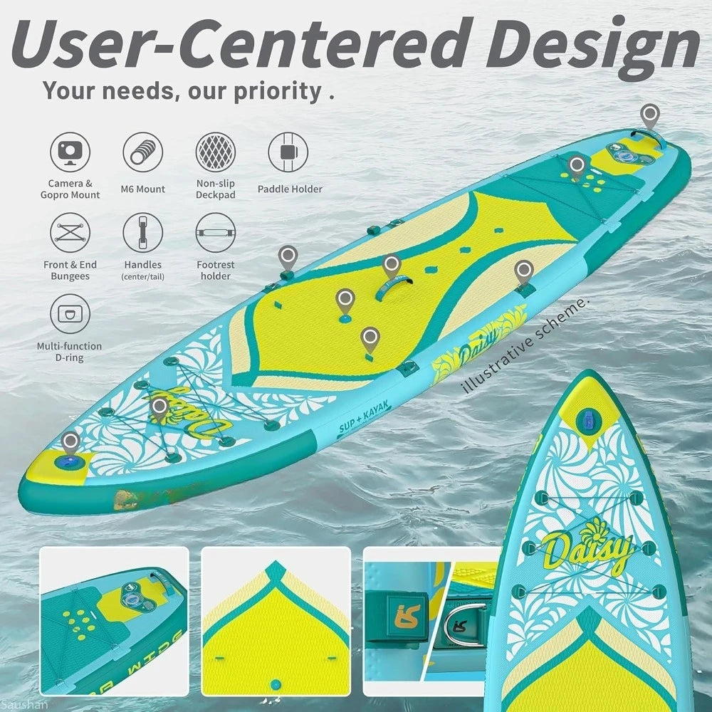 Free Delivery - 11'6’ × 35” Extra Wide Paddle Board with Seat,One-Stop Premium SUP Board Accessories, Tailored 5 Fins - Hot Sale