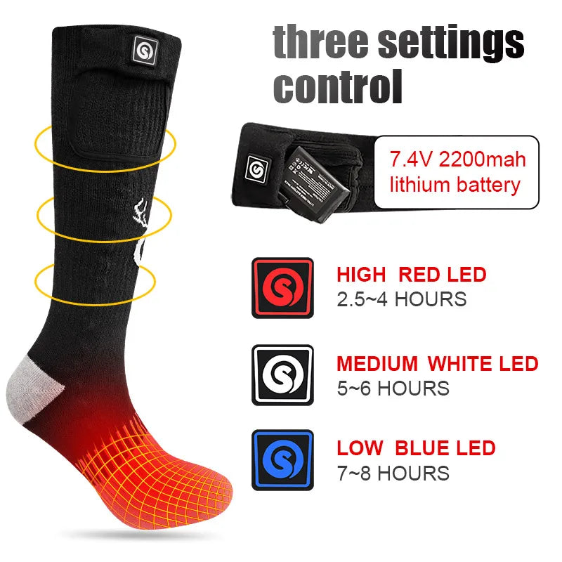 SNOW DEER Rechargeable Heated Socks For Men And Women