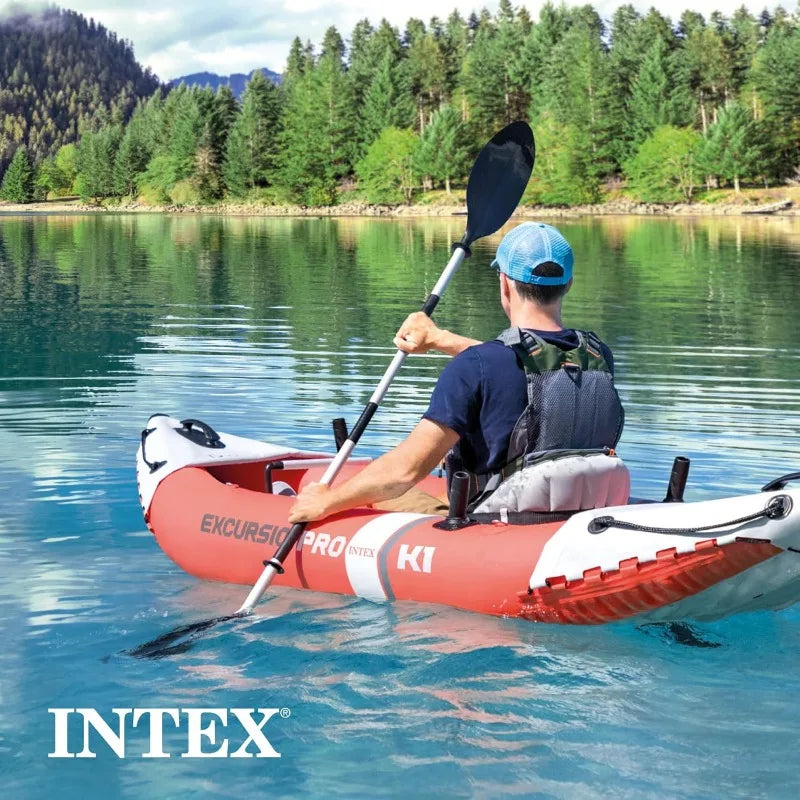 INTEX 68303EP Excursion Pro K1 Inflatable Kayak Set: Includes Deluxe 86in Kayak Paddles and High-Output Pump