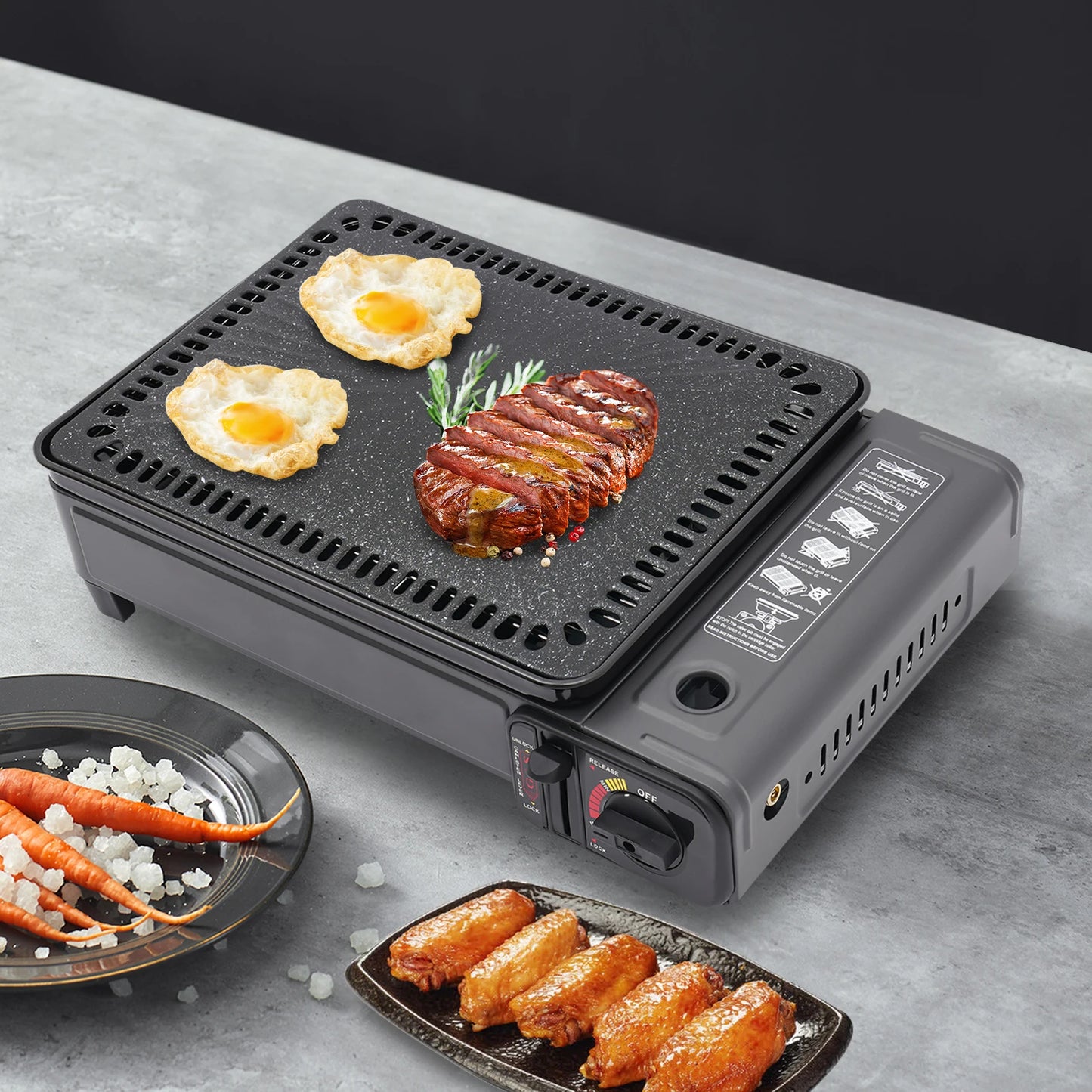 YIYIBYUS Portable BBQ Stove Butane Grill For Camping