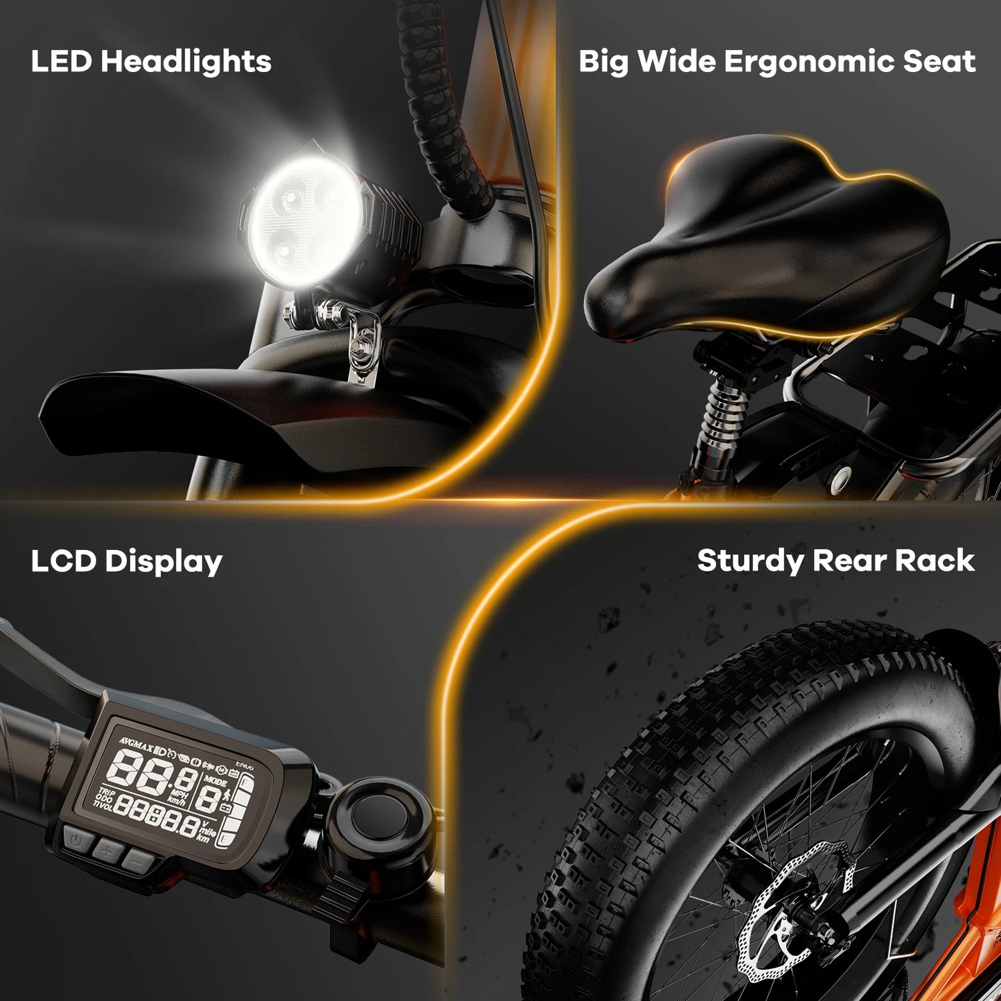 Cybervelo 1000W Folding Electric Bike With Large Battery