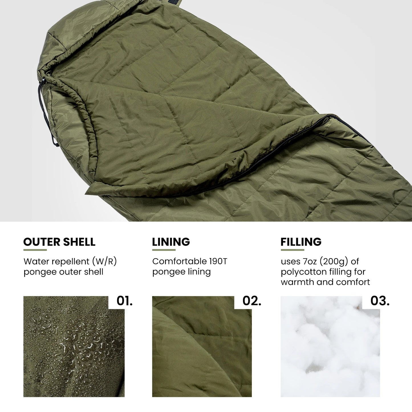 OneTigris Bushcrafter Mummy Sleeping Bag for Camping