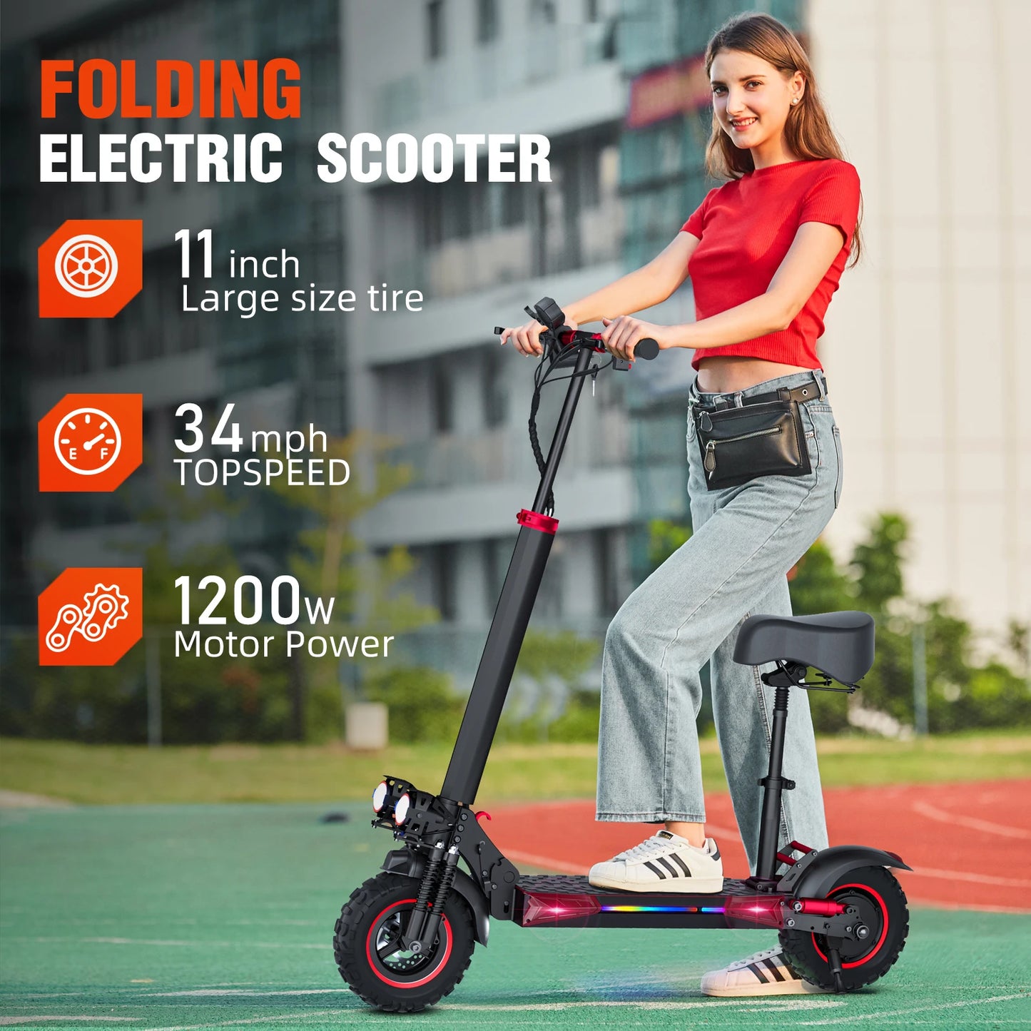 E-Scooter J11MAX Foldable Waterproof Adult Electric Scooter 11 "off-road tires 48V 1200W 18Ah Configuration Smart